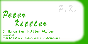 peter kittler business card